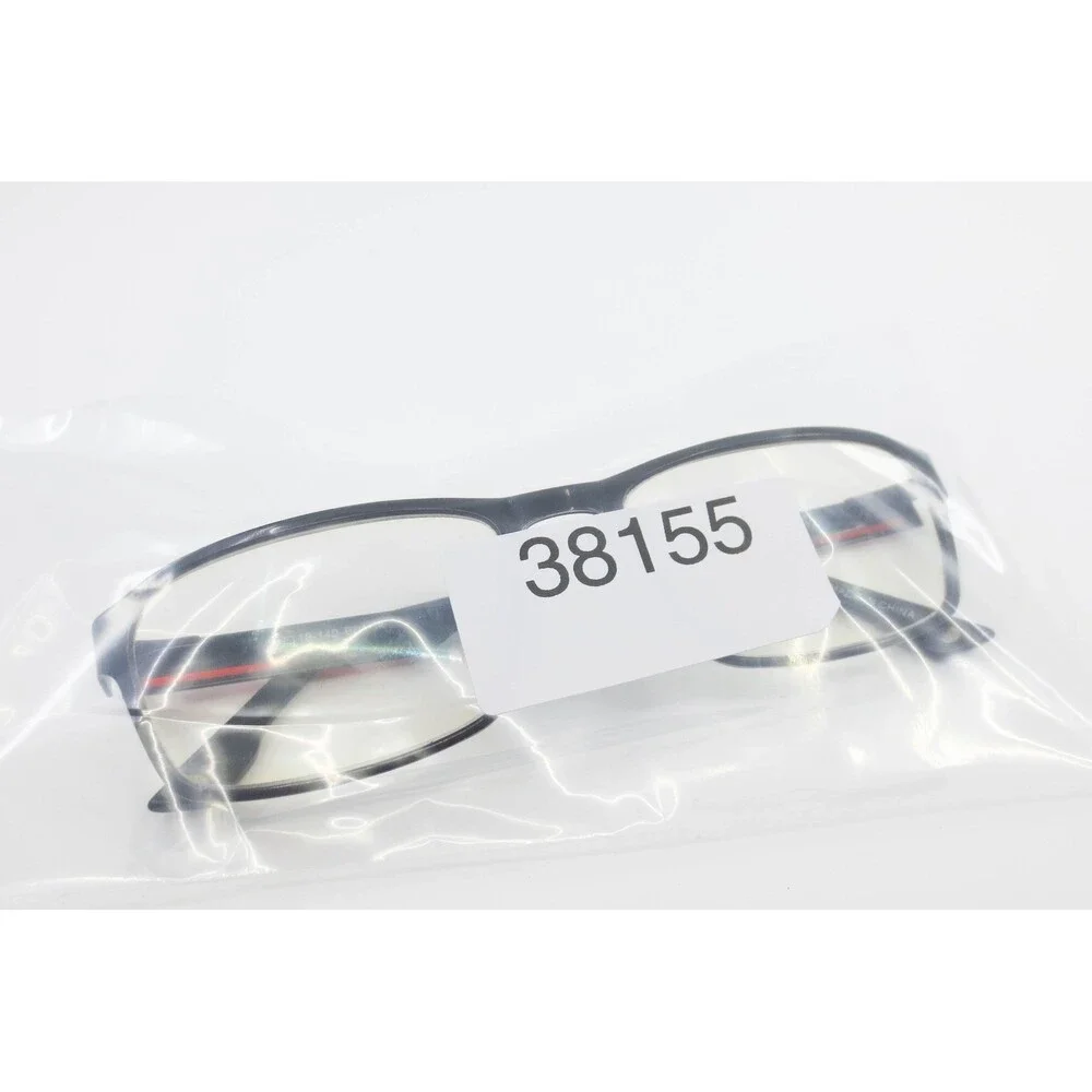 Bulova Paddington Eyeglasses Black Red Rectangle Frames 54-18-140 Mens Eyewear